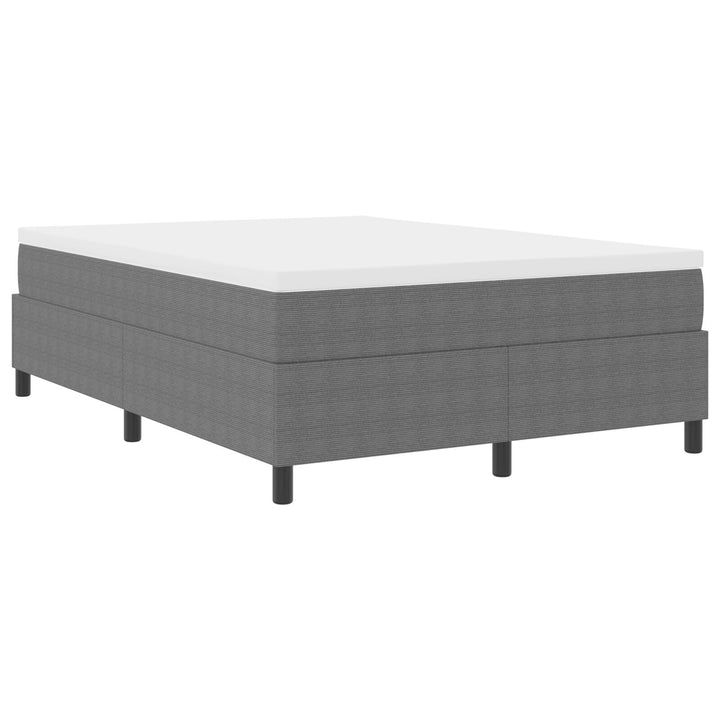 Box Spring Seng Lysegrå 160x200 cm Corduroy Stof