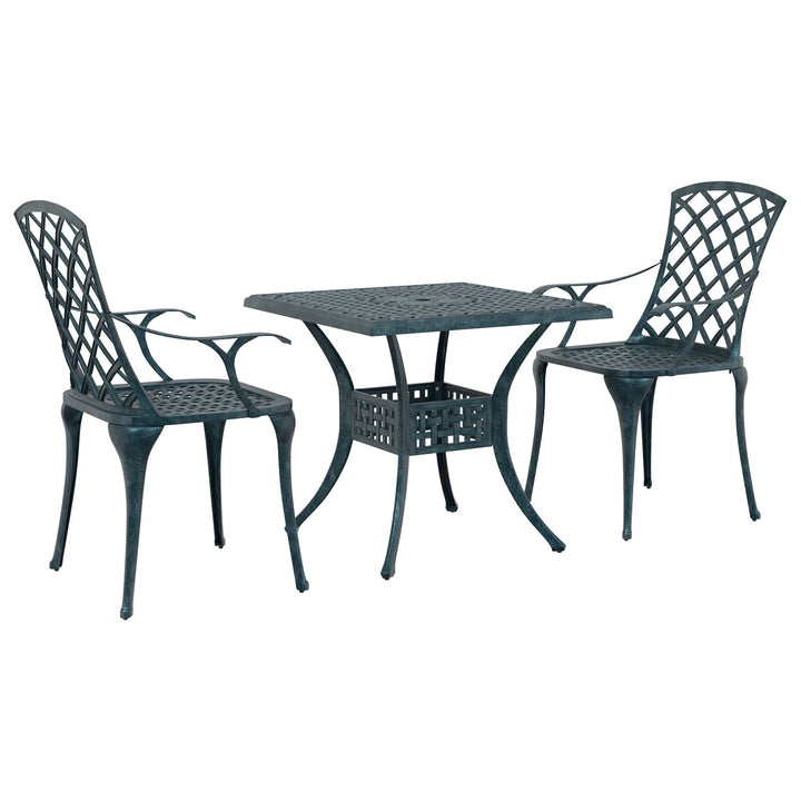 5-delt udendørs spisebordssæt 80x80x72 støbt aluminium