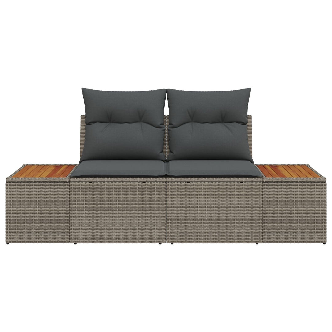 2-personers have sofa med puder Grå Poly Rattan