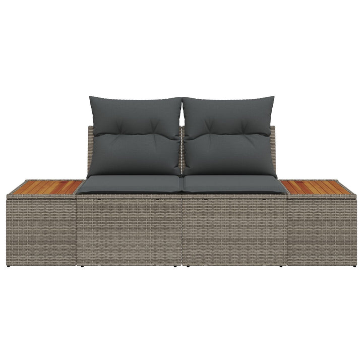 2-personers have sofa med puder Grå Poly Rattan