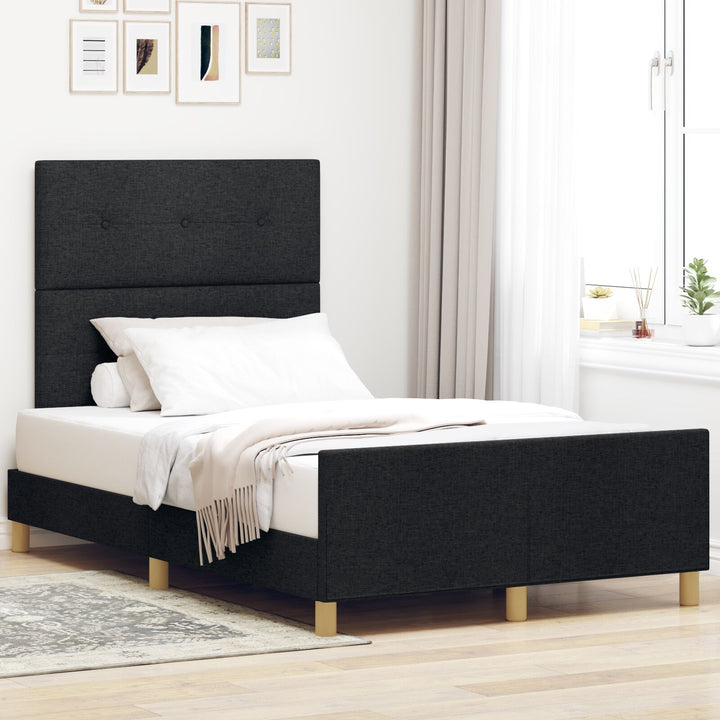 Sengestel Sort 120x190 cm Stof