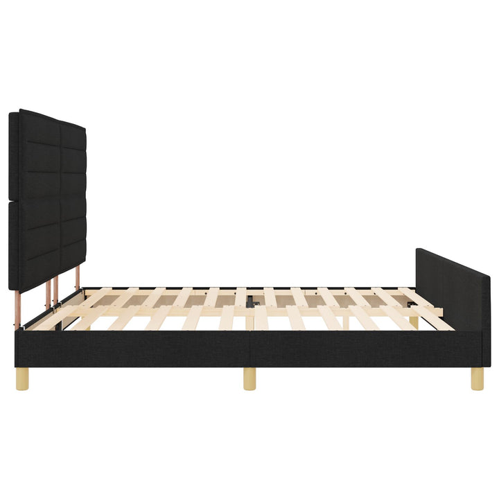 Sort Stof Sengestel 200x200 cm
