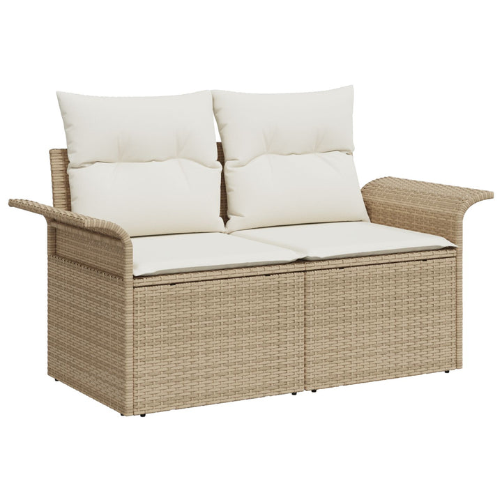 10 Delers Havesofasæt med Puder Beige Poly Rattan Akacie