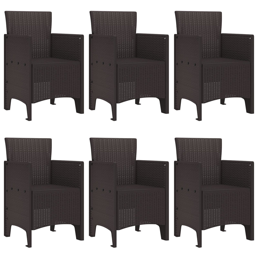 7 Deles Have Spisesæt Brun Poly Rattan