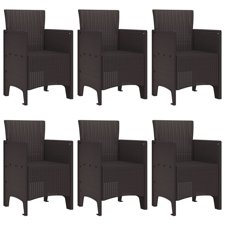 7 Deles Have Spisesæt Brun Poly Rattan