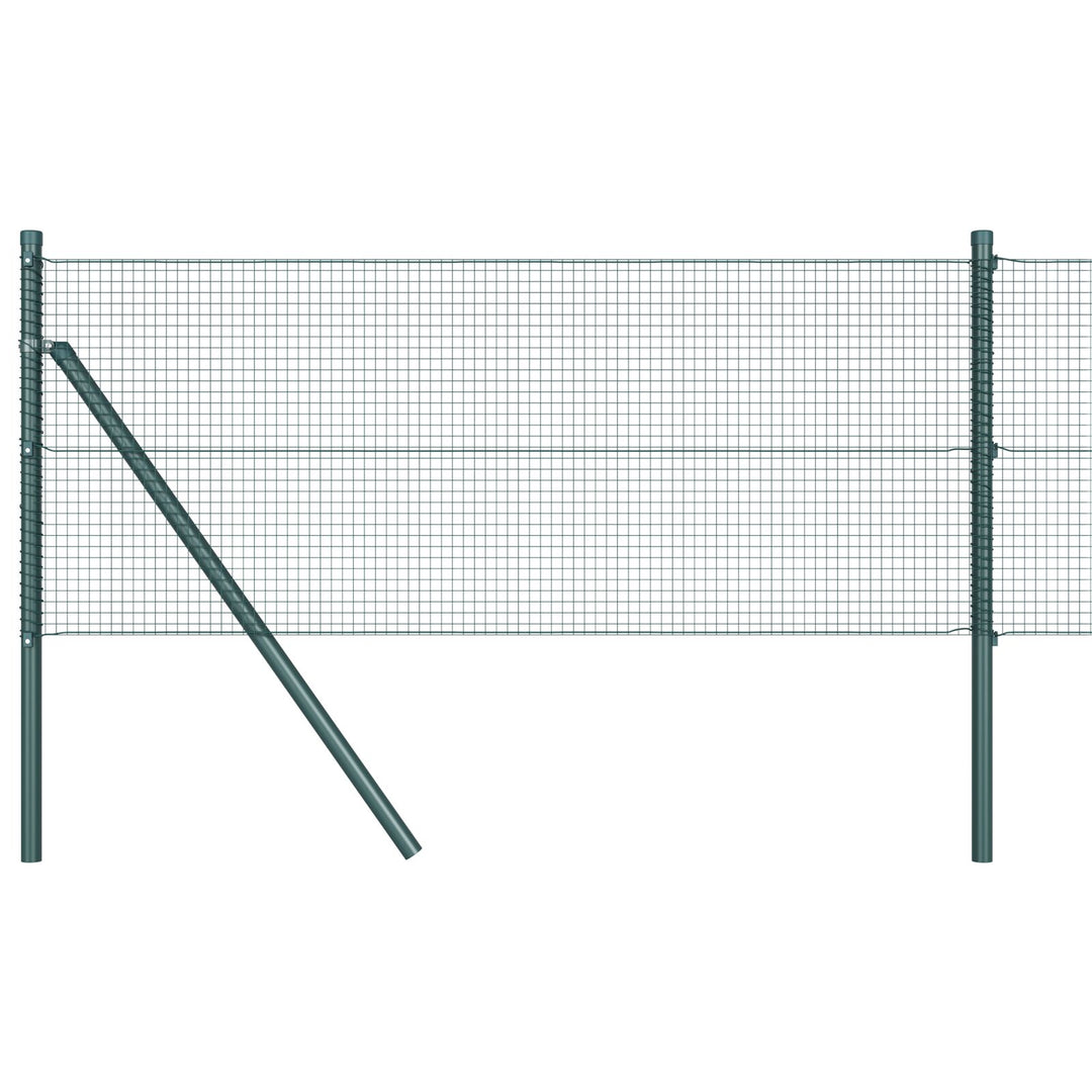 Hegn Stolpe Sæt Sæt af 2 Grøn Metal 25 x 0.5 m Stærk