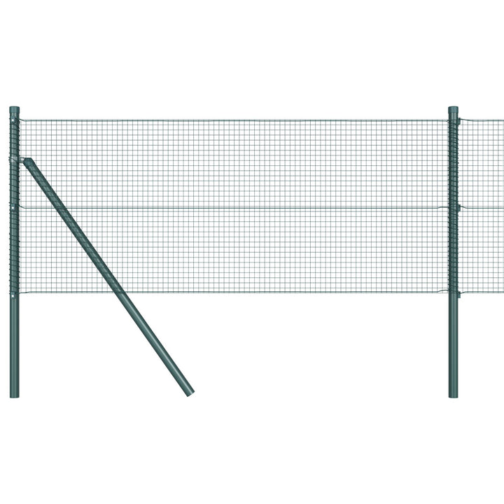 Hegn Stolpe Sæt Sæt af 2 Grøn Metal 25 x 0.5 m Stærk
