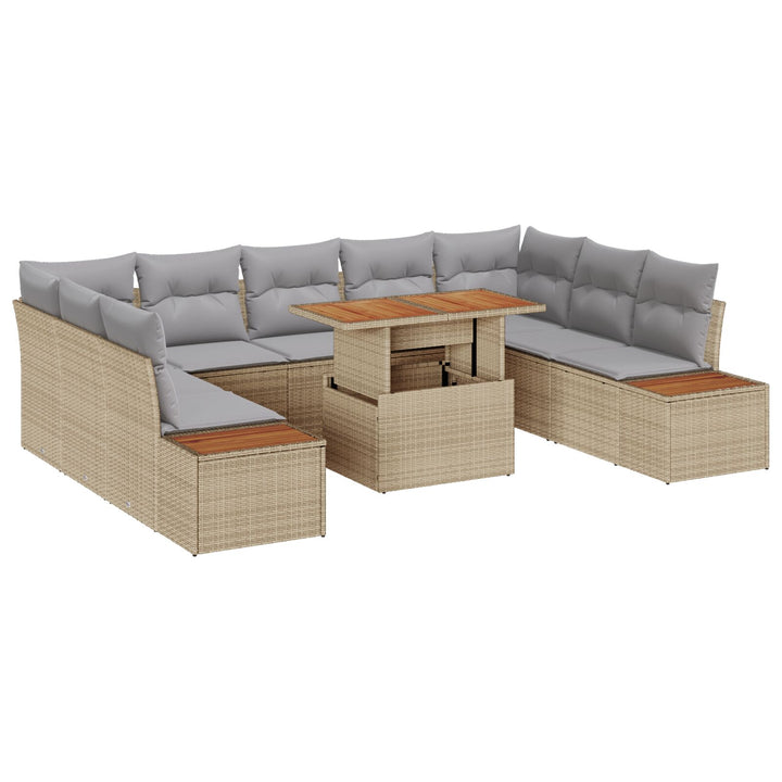 Havensofa Sæt Sæt af 6 Beige, Grå Rattan, Polyester