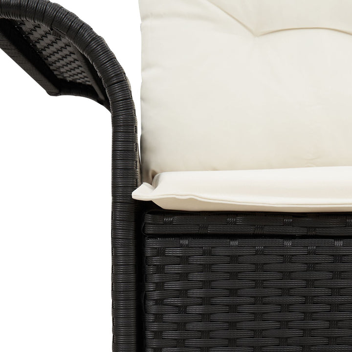 2-personers havensofa med puder sort poly rattan