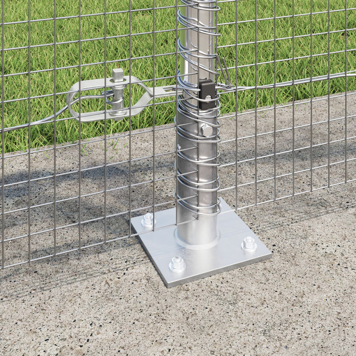 Welded Wire Fence med 7 Flangestolper 0.8x10 m Galvaniseret Stål