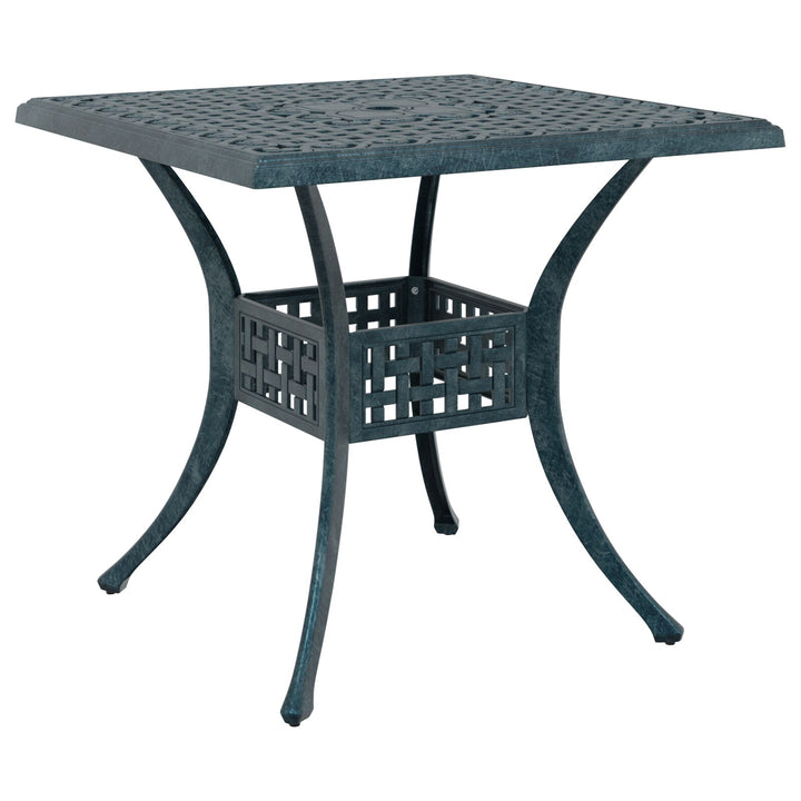 5-delt udendørs spisebordssæt 80x80x72 støbt aluminium