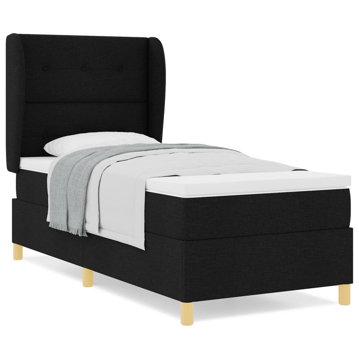 Sengestel med madras Sort Stof 90 x 190 cm Sengemadras