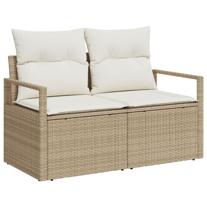 2-personers have-sofa med opbevaring og puder Beige Poly Rattan