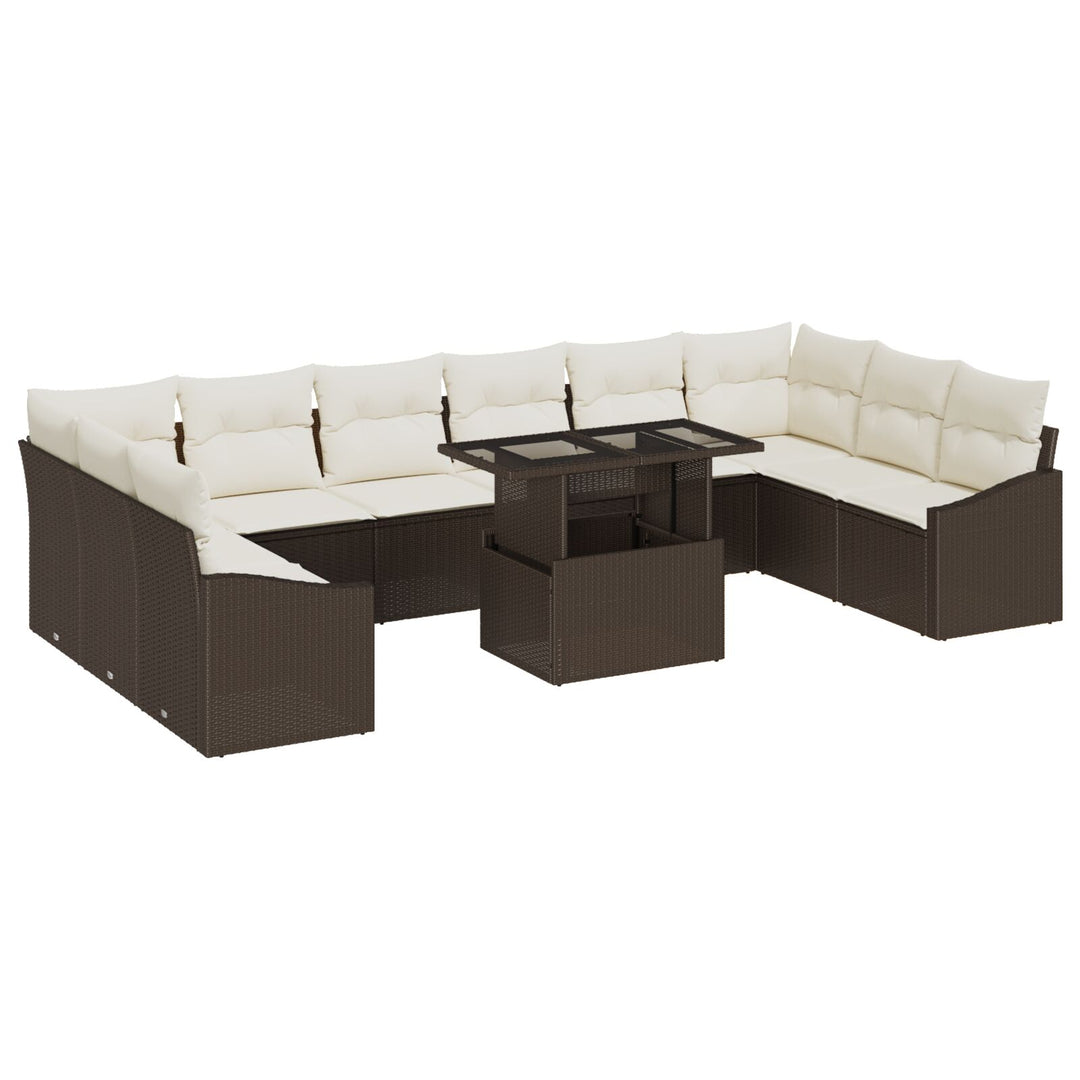 Have Sofa Sæt 11-delt Beige Rattan Have Sofa Sæt Rektangulær