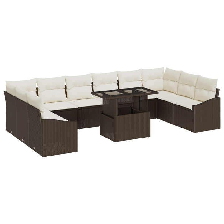 Have Sofa Sæt 11-delt Beige Rattan Have Sofa Sæt Rektangulær