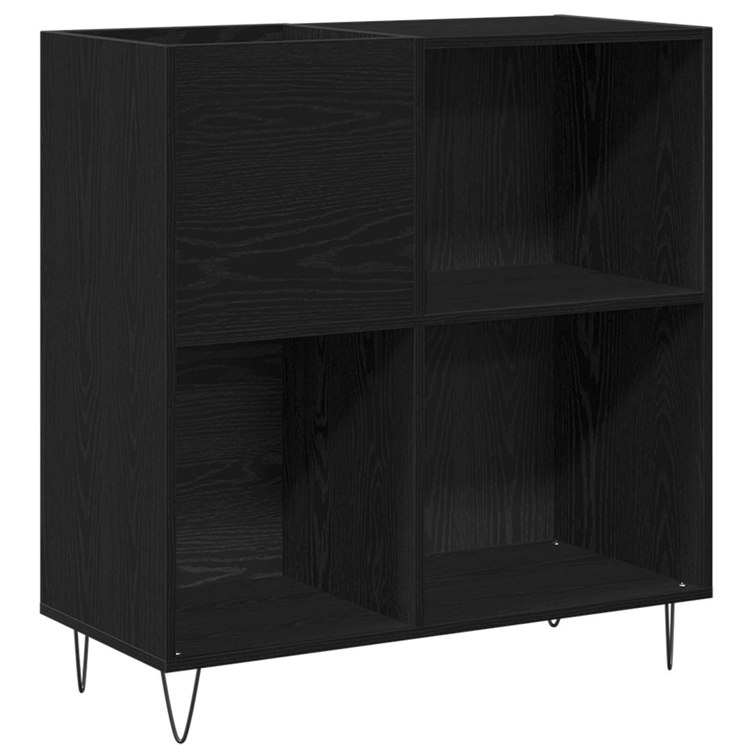 Medieskab Sort egetræ 84,5x38x90 cm Konstrueret træ