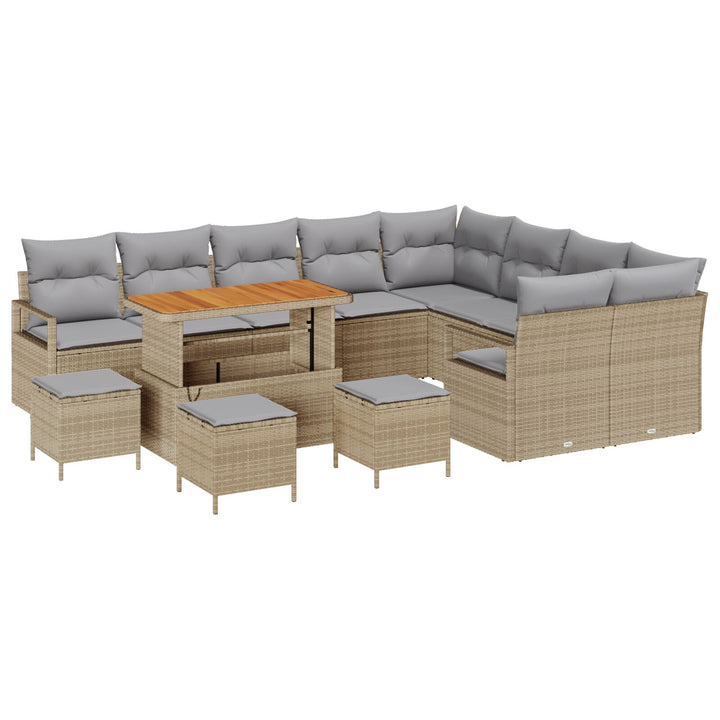 13 Delers Have Sofa Sæt med Puder Beige Poly Rattan Akacietræ, vidaXL 2-Sæders Have Sofa med Opbevaring & Puder Beige Poly Rattan, vidaXL 4 Delt Have Spisetøj Sæt med Puder Beige Poly Rattan Akacietræ