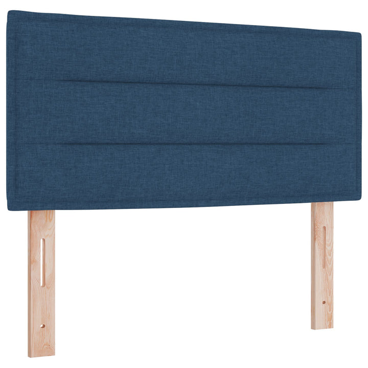 Blå Box Spring Seng med Madras 90x190 cm Stof