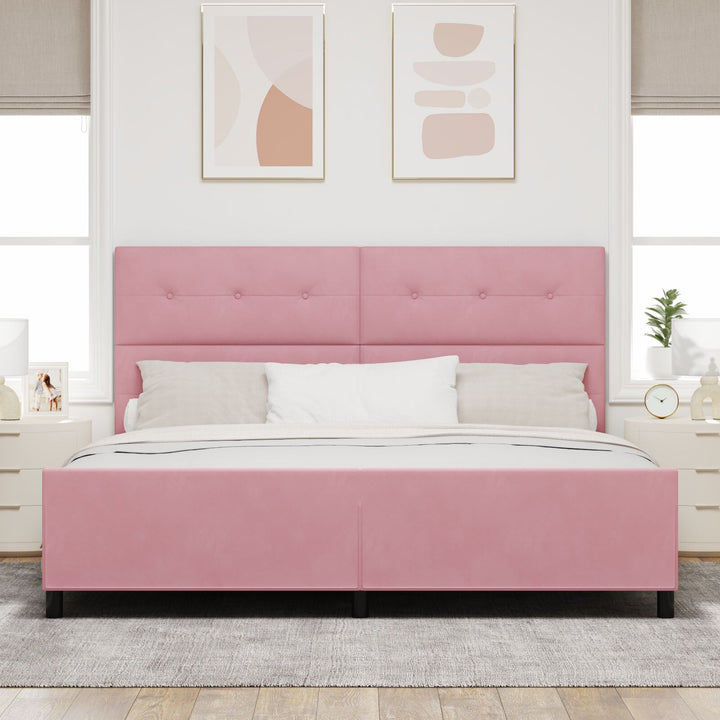 Sengestel Pink 200x200 cm Fløjl