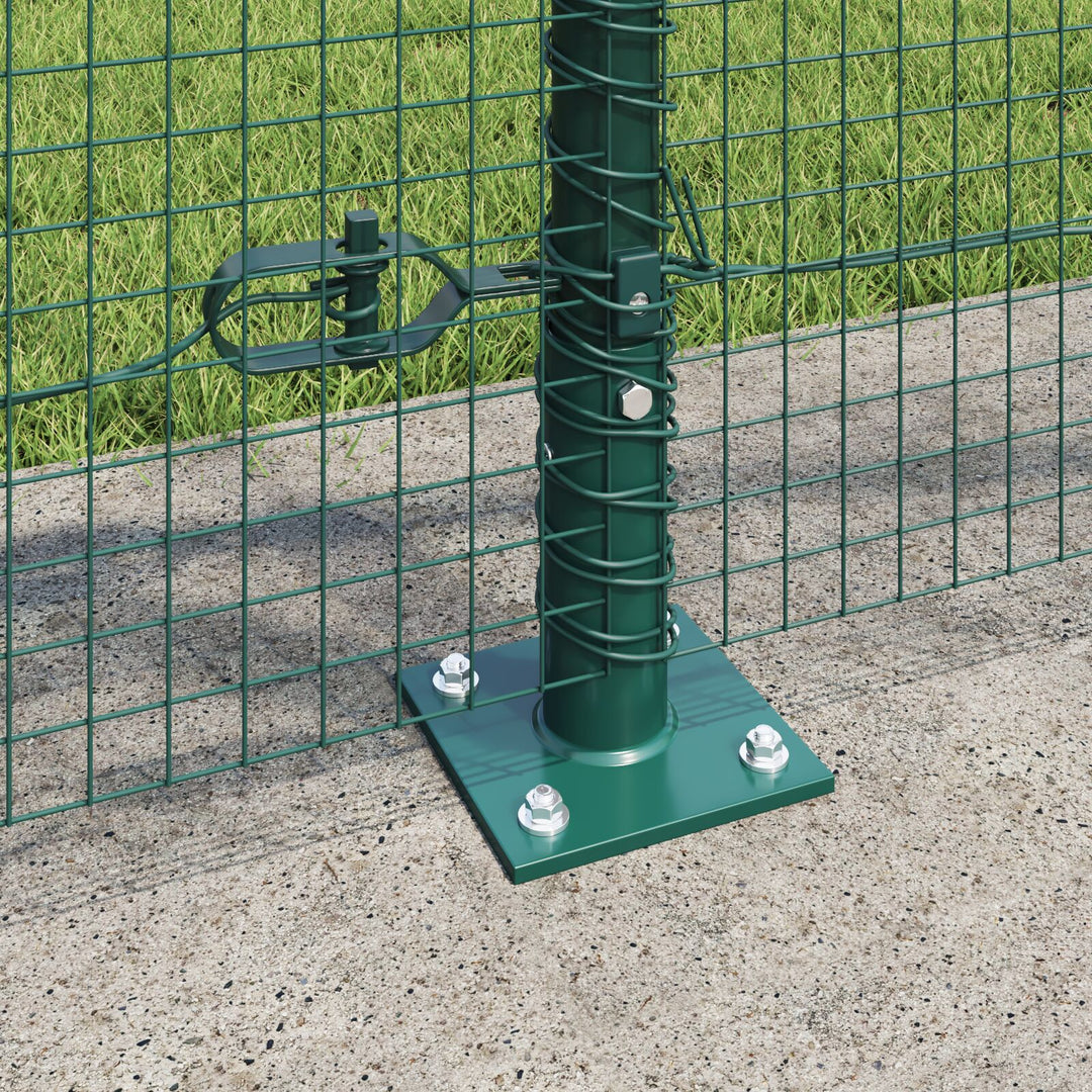 Grøn heftestolpesæt Sæt med 2 Grøn Metal 25 x 1 m Holdbar
