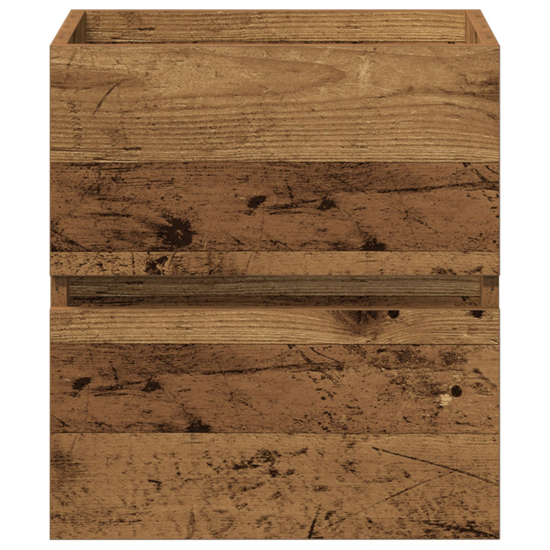 vaskeskab med indbygget vask sort eg konstrueret træ, vidaXL vaskeskab gammelt træ 41x38,5x45 cm konstrueret træ