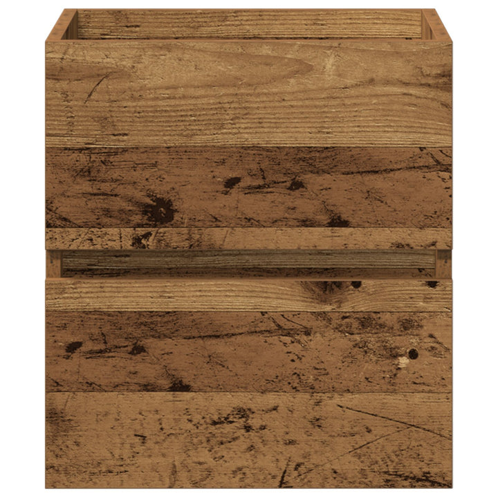 vaskeskab med indbygget vask sort eg konstrueret træ, vidaXL vaskeskab gammelt træ 41x38,5x45 cm konstrueret træ
