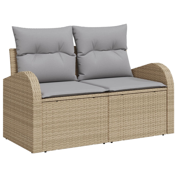 10 Deler Have Sofa Sæt med Hynder Sort Poly Rattan