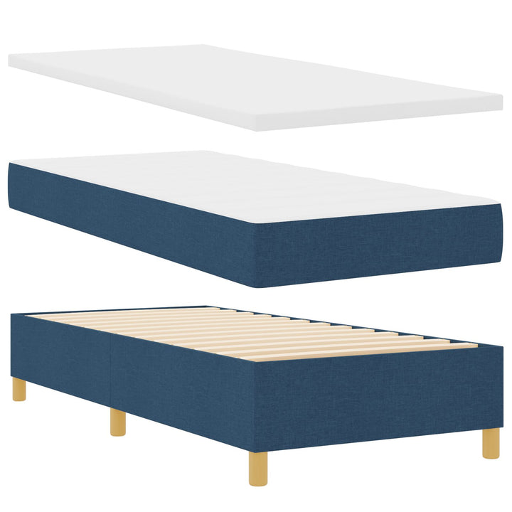 Sengestel med Madras Blå Stof 90 x 200 cm Blå Seng Rektangulær