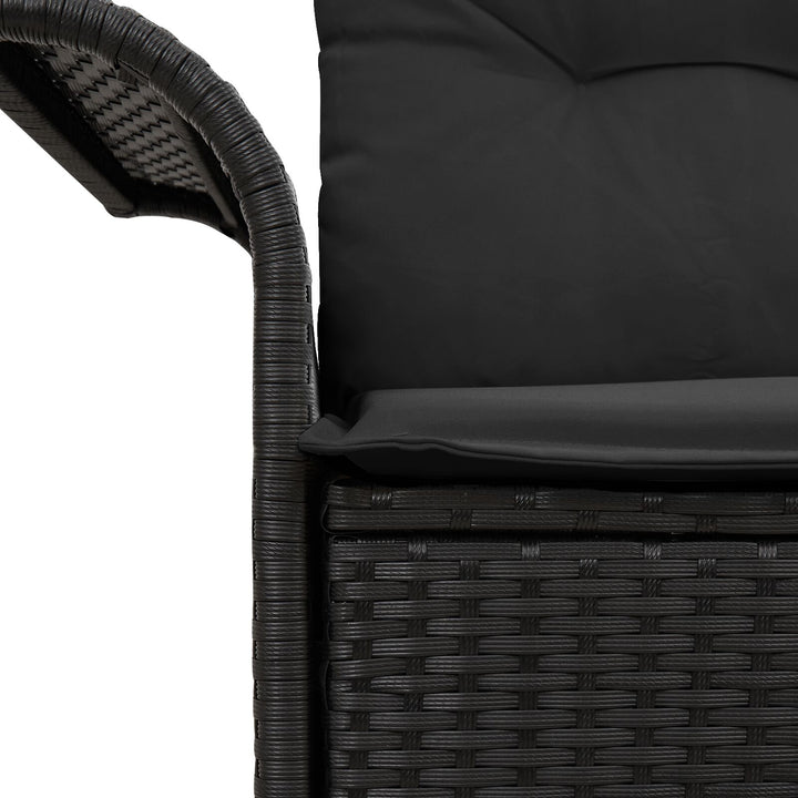 2-personers have sofa med opbevaring & puder Sort Poly Rattan