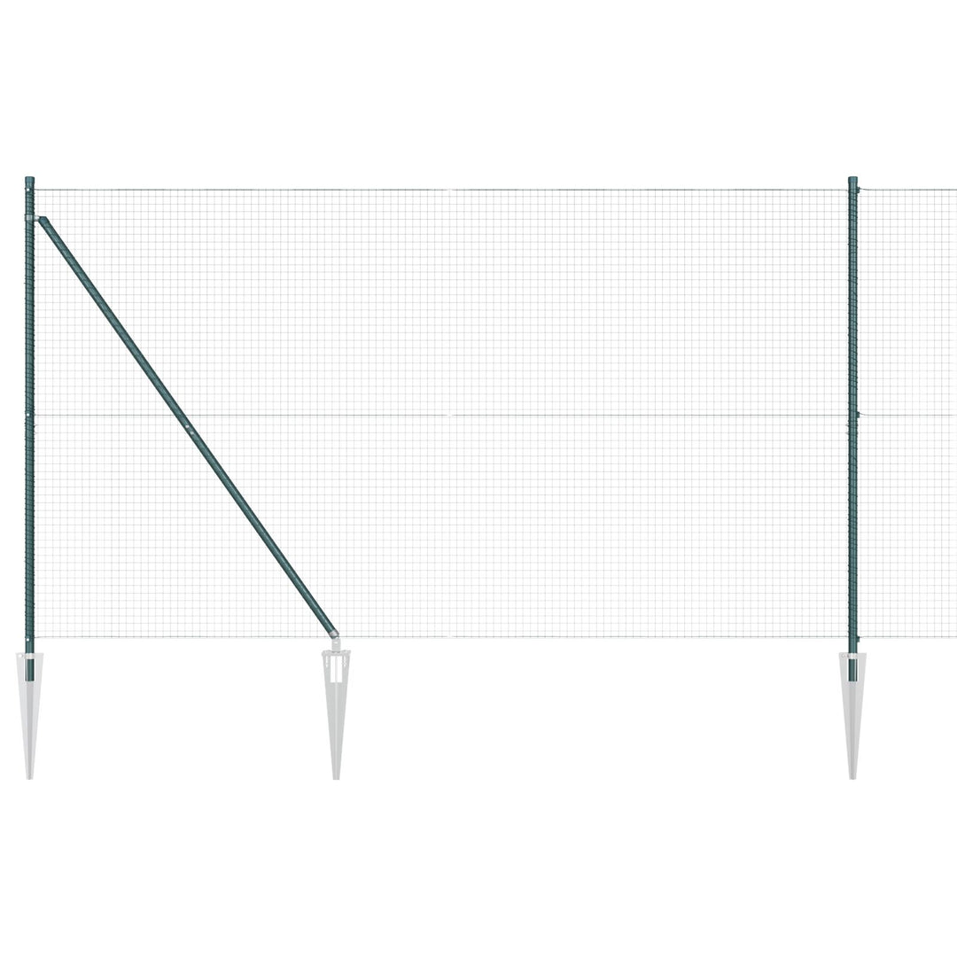 Grøn Hegnspostsæt 2 stk Grøn Galvaniseret stål 10 x 1,5 m