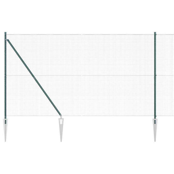 Grøn Hegnspostsæt 2 stk Grøn Galvaniseret stål 10 x 1,5 m
