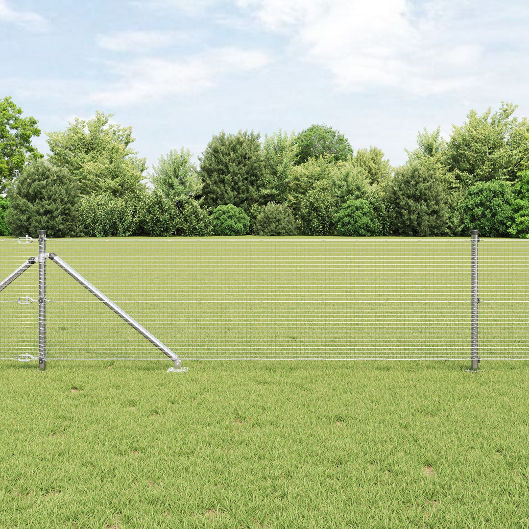 Welded Wire Fence med 13 Spike Posts 0.6x50 m Galvaniseret Stål