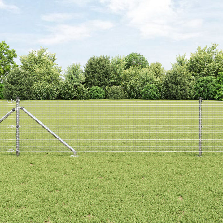 Welded Wire Fence med 13 Spike Posts 0.6x50 m Galvaniseret Stål