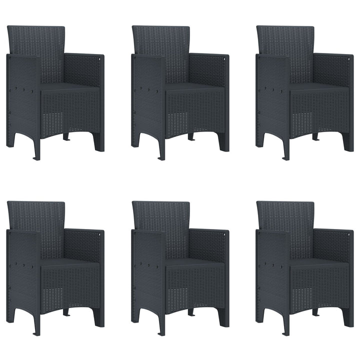 7 Dele Havespisemøbel Antracit Poly Rattan