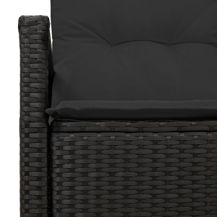 2-personers have sofa med puder sort poly rattan