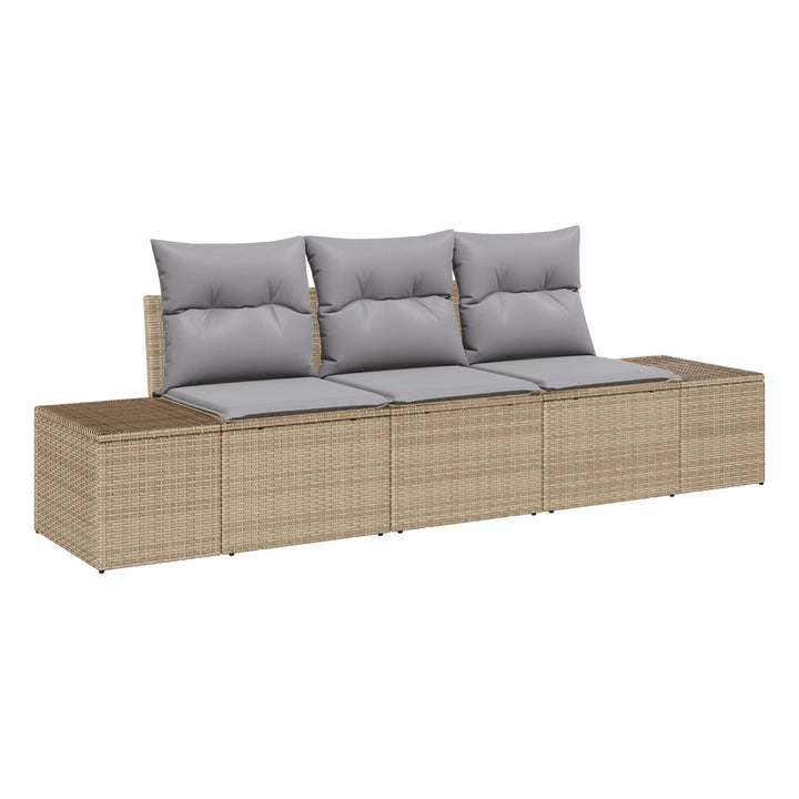3 Stk Have Sofa Sæt med Puder Beige Poly Rattan