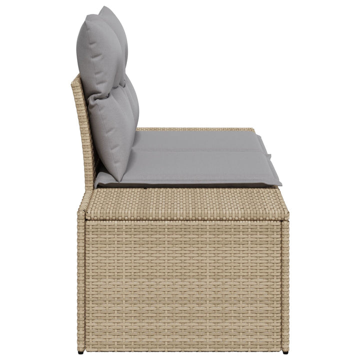 2-personers have sofa med opbevaring & puder Beige Poly Rattan