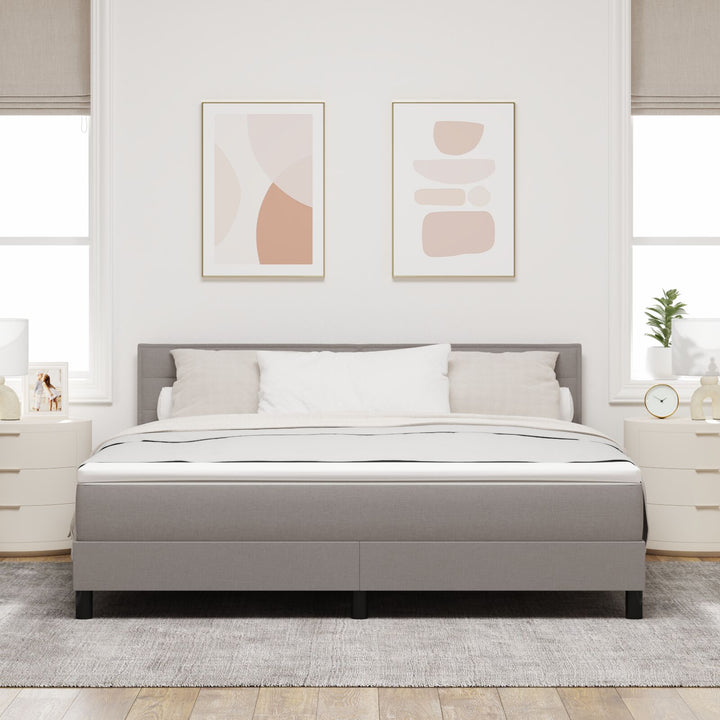 Sengestel med madras Lys Grå Stof 180 x 200 cm Sengemadras