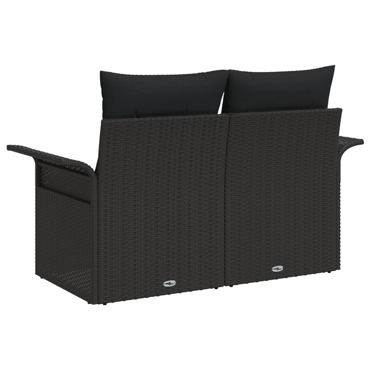 2-personers have sofa med opbevaring & puder Sort Poly Rattan