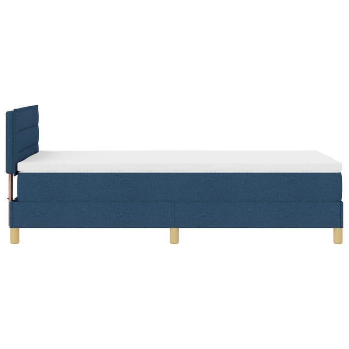 Blå Box Spring Seng med Madras 90x190 cm Stof