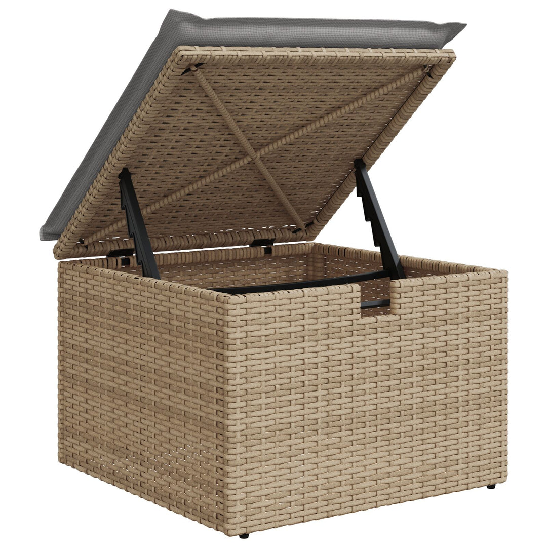 9-delt havensofa sæt med puder beige poly rattan