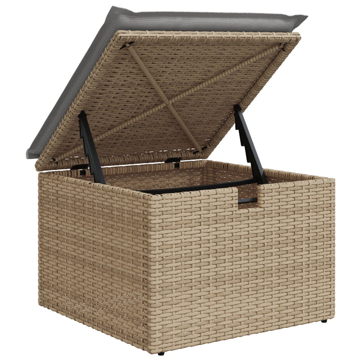 9-delt havensofa sæt med puder beige poly rattan