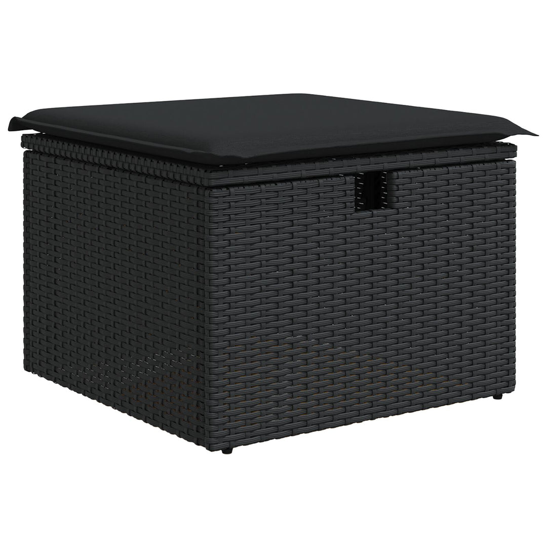 Have Sofa Sæt Sæt af 6 Sort Syntetisk Rattan, Stof, Stål