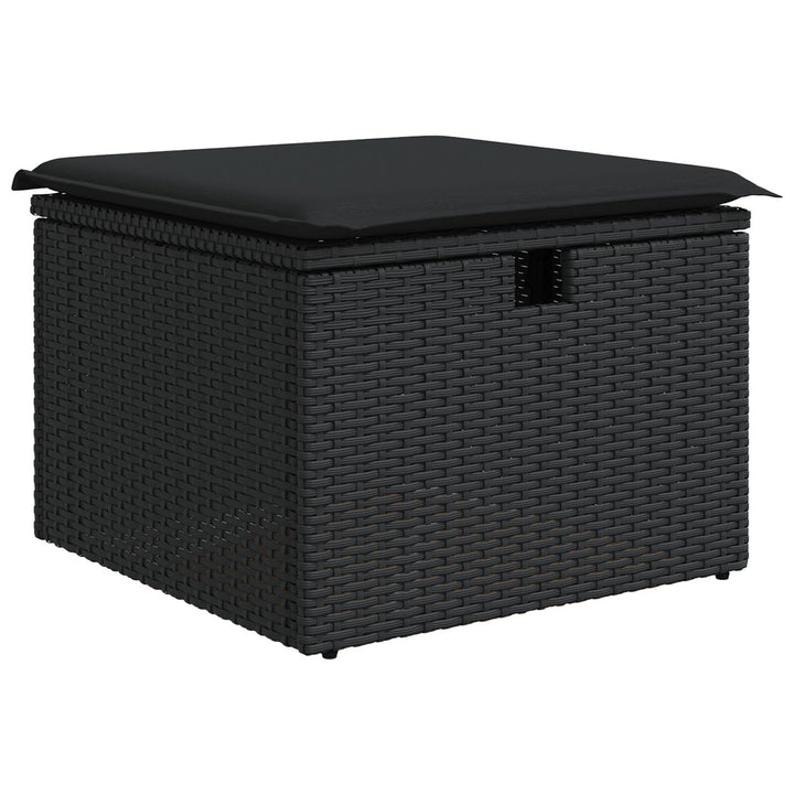 Have Sofa Sæt Sæt af 6 Sort Syntetisk Rattan, Stof, Stål