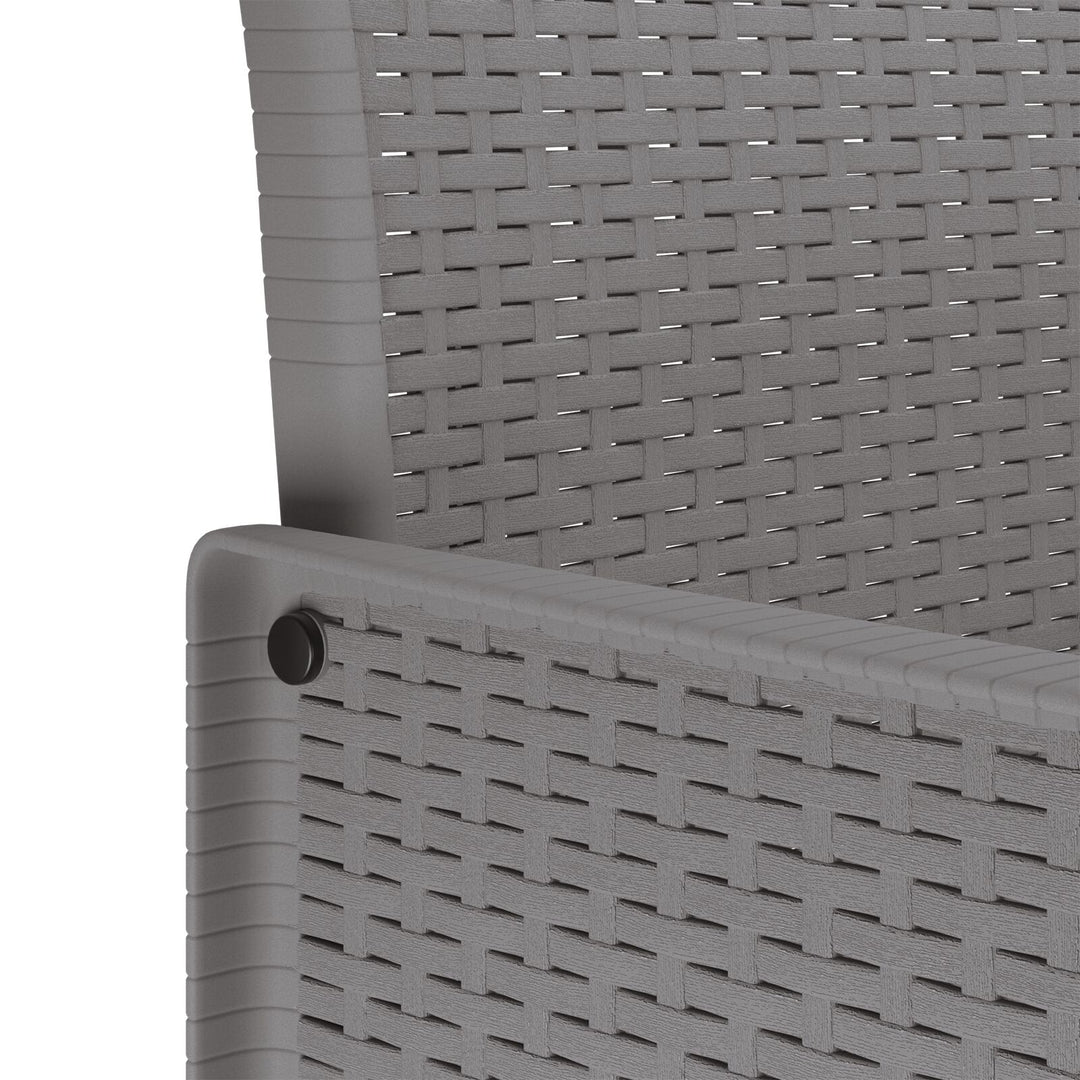5 Delers Have Spisestel med Puder Lys Grå Polyrattan