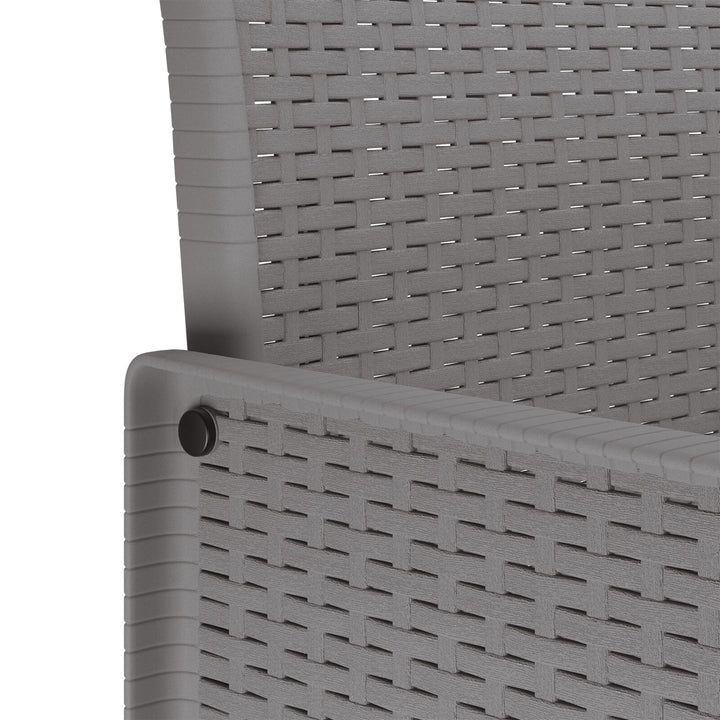 5 Delers Have Spisestel med Puder Lys Grå Polyrattan