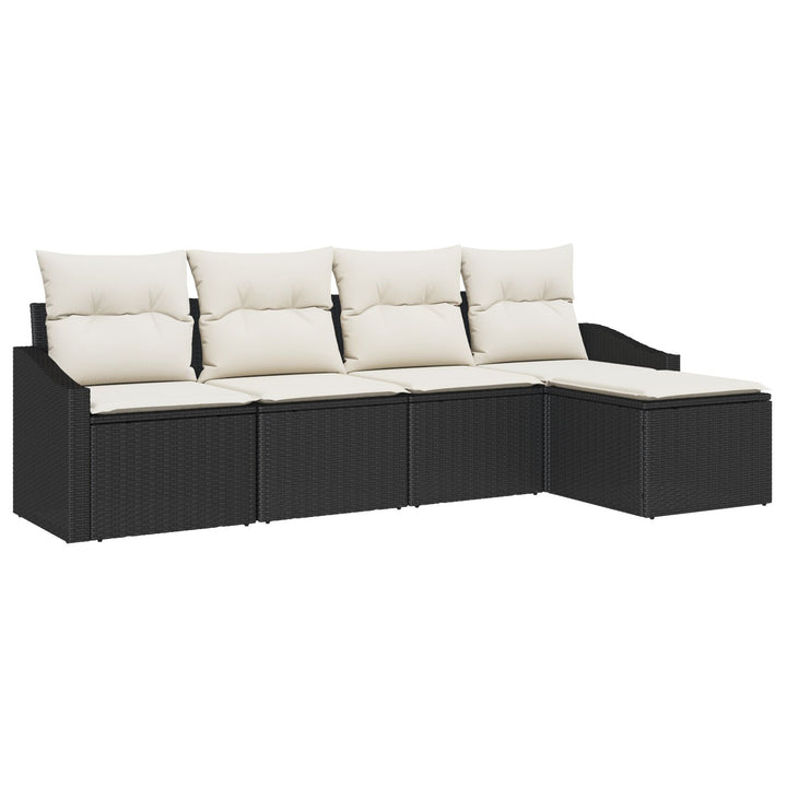 Have Sofa Sæt 5 Stykker Sort og creme Rattan og polyester