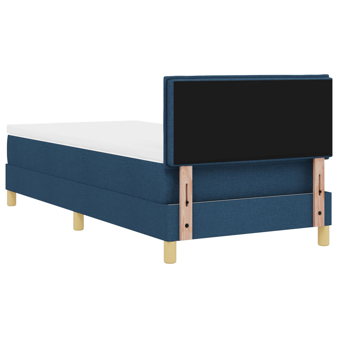 Blå Box Spring Seng med Madras 90x190 cm Stof