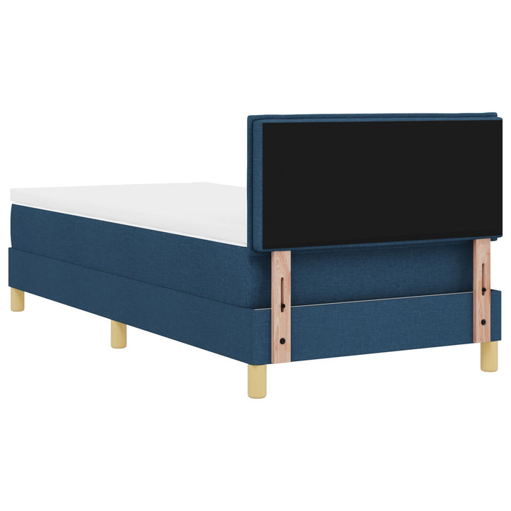 Blå Box Spring Seng med Madras 90x190 cm Stof