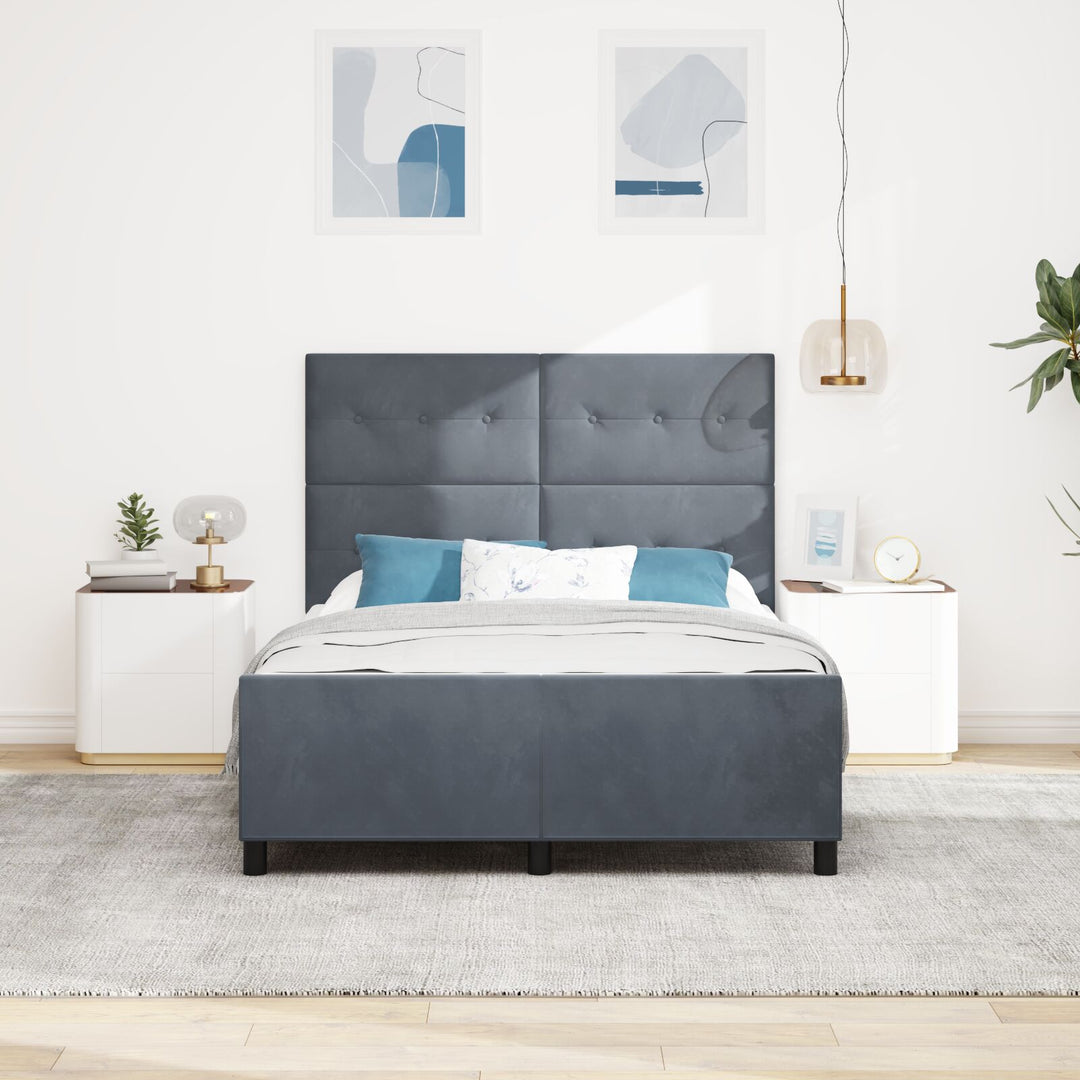 Sengestel Mørkegrå 160x200 cm Fløjl